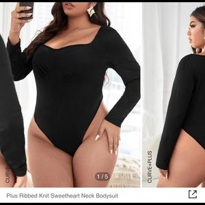 NWT ribbed knit sweetheart neckline bodysuit